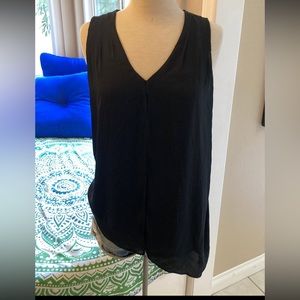 asymmetrical hem tank top flowy v neck blouse